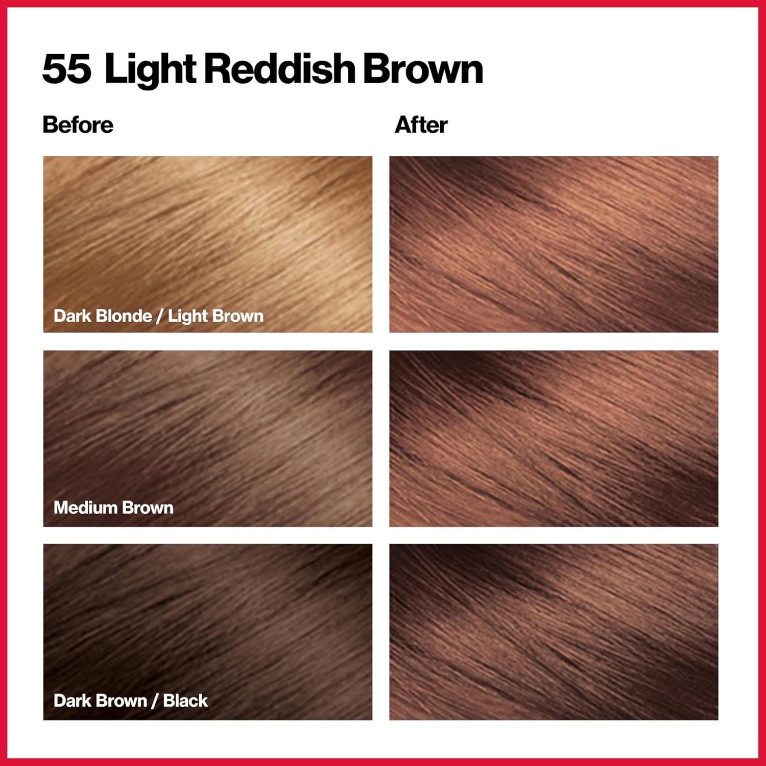Revlon ColorSilk Hair Color #55 Light Reddish Brown - 1ct/3pk