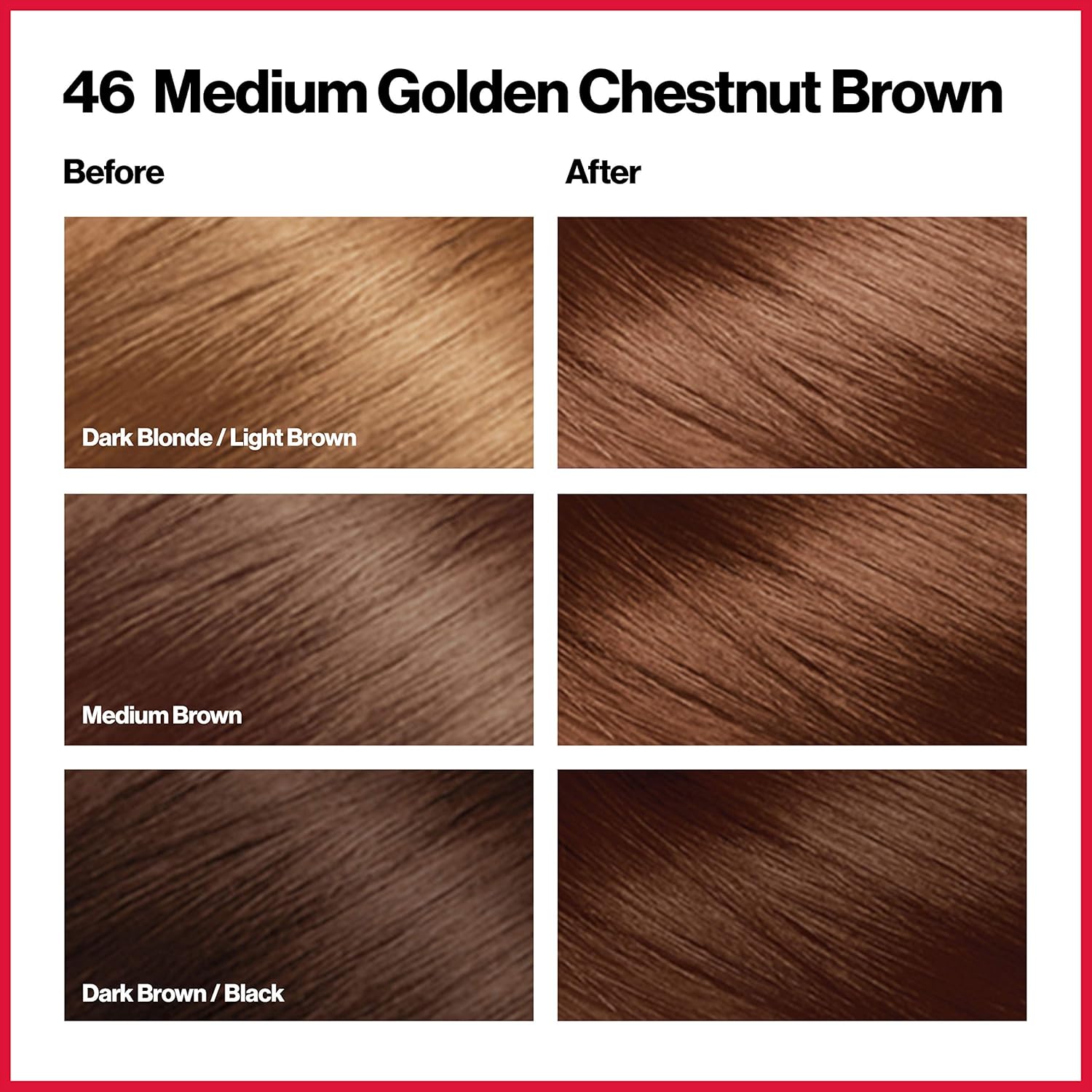 Revlon ColorSilk Hair Color 46 Medium Golden Chestnut Brown - 1ct/3pk