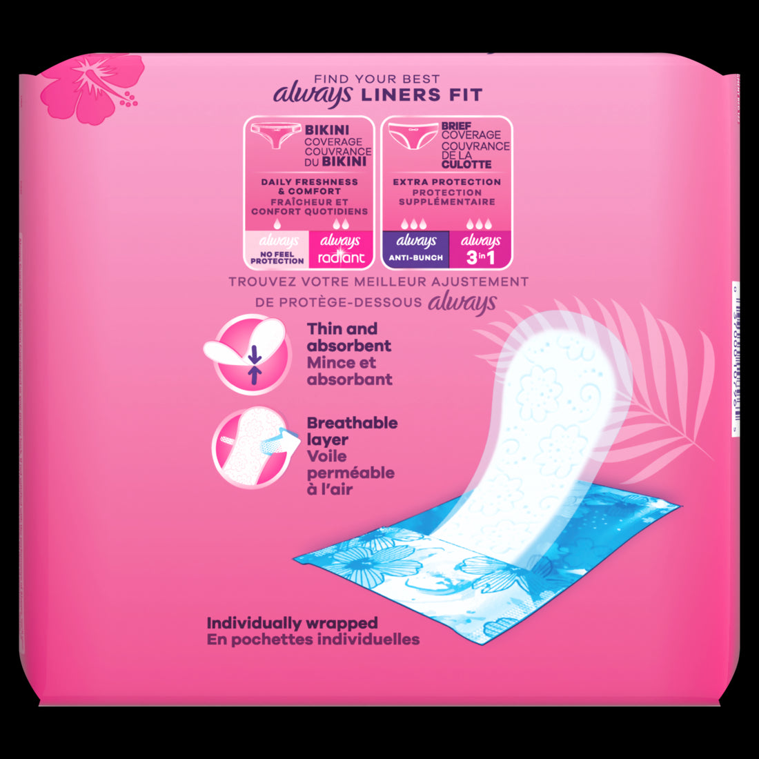 Always Thin No Feel Protection Daily Liners Regular Absorbency Unscented - 120ct/6pk