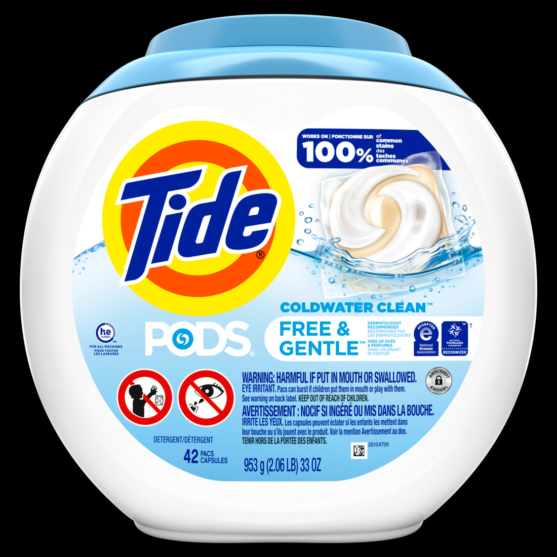 Tide PODS Free & Gentle Laundry Detergent Soap Pacs - 42ct/4pk