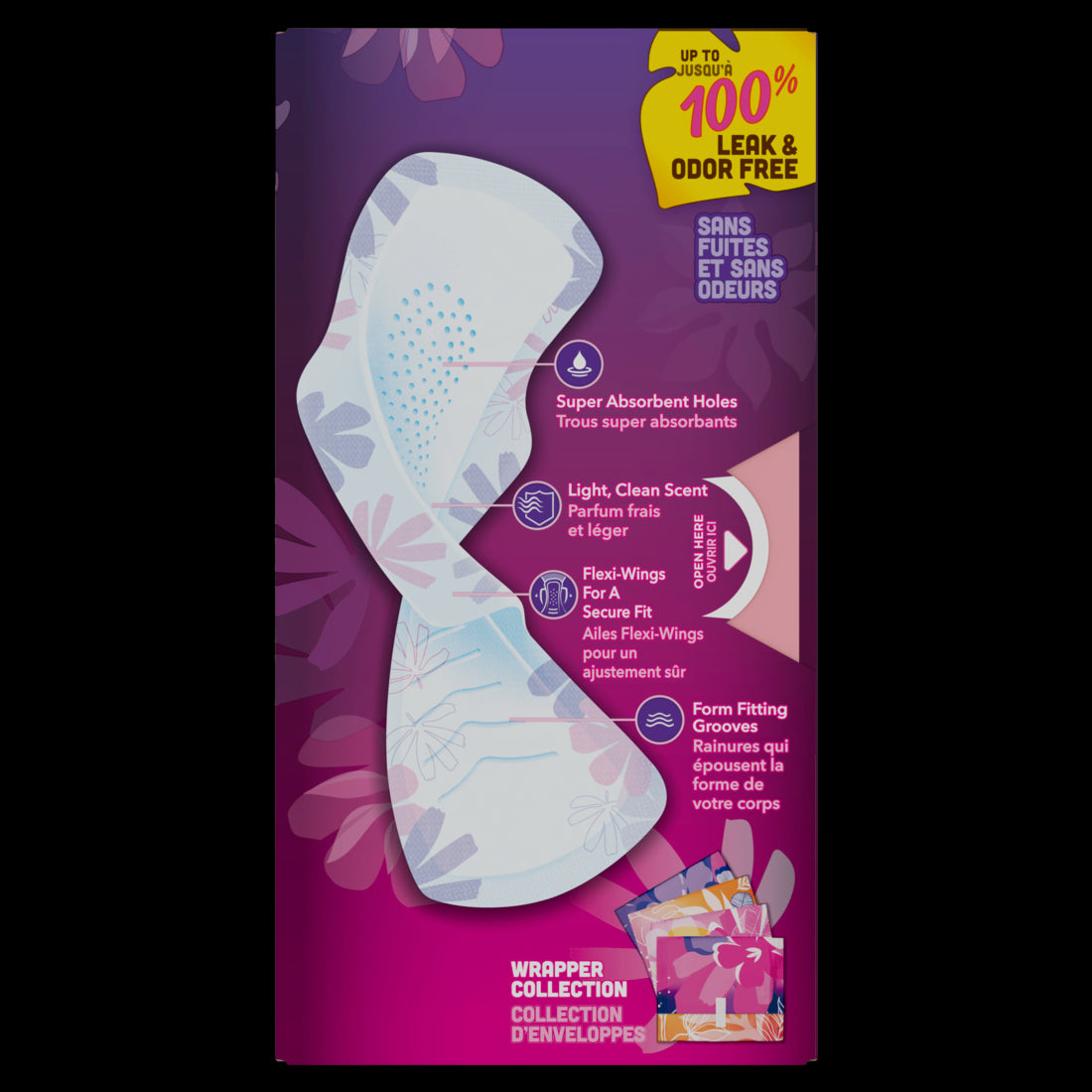 Always Radiant Feminine Pads for Women Size 1 Regular with Wings Scented - 30ct/6pk