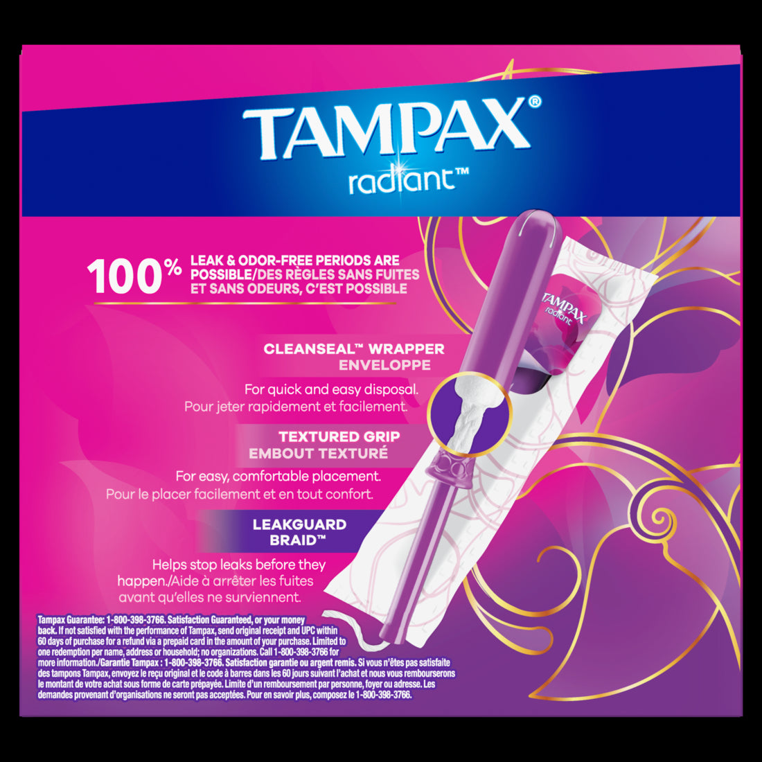 Tampax Radiant Tampons with LeakGuard Braid Super Plus Absorbency Unscented - 28ct/6pk