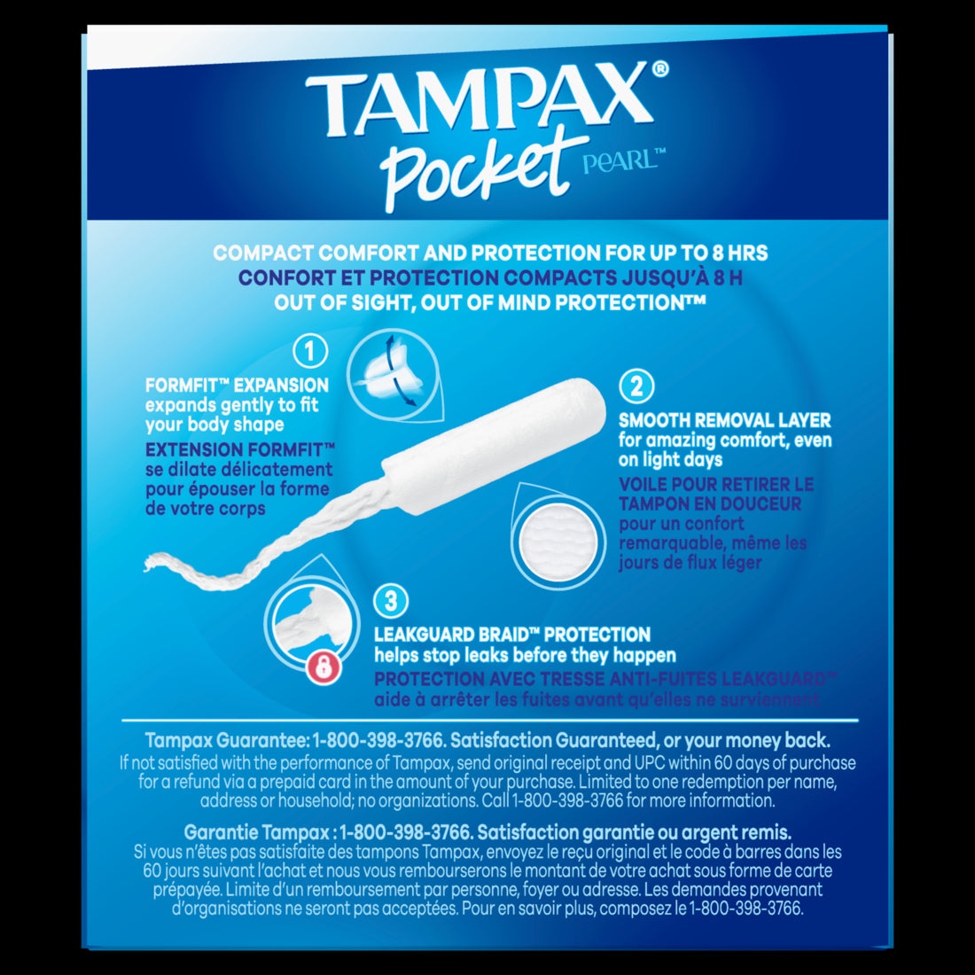 Tampax Pocket Pearl Compact Tampons Regular Absorbency Unscented - 16ct/18pk