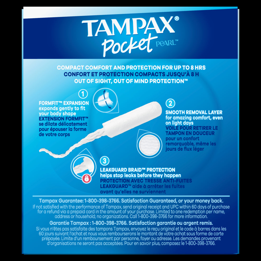 Tampax Pocket Pearl Compact Tampons Super Absorbency Unscented - 16ct/18pk