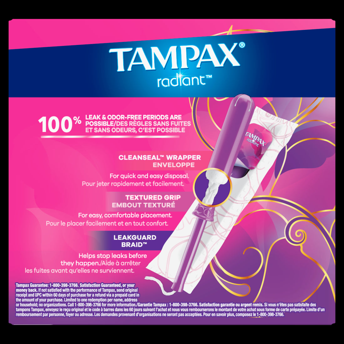 Tampax Radiant Tampons Super Absorbency, Unscented - 28ct/6pk