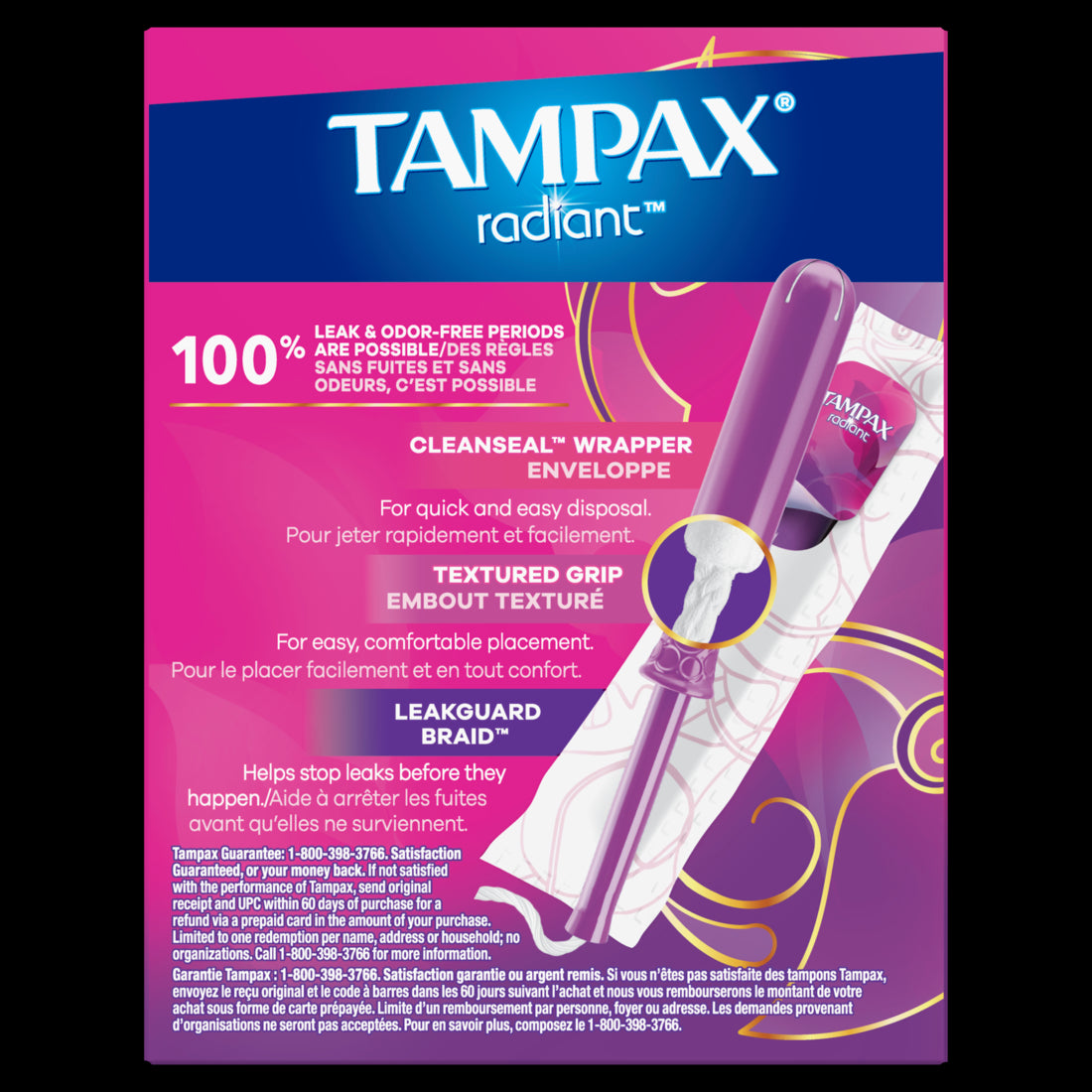 Tampax Radiant Tampons Super Plus Absorbency Unscented - 14ct/12pk