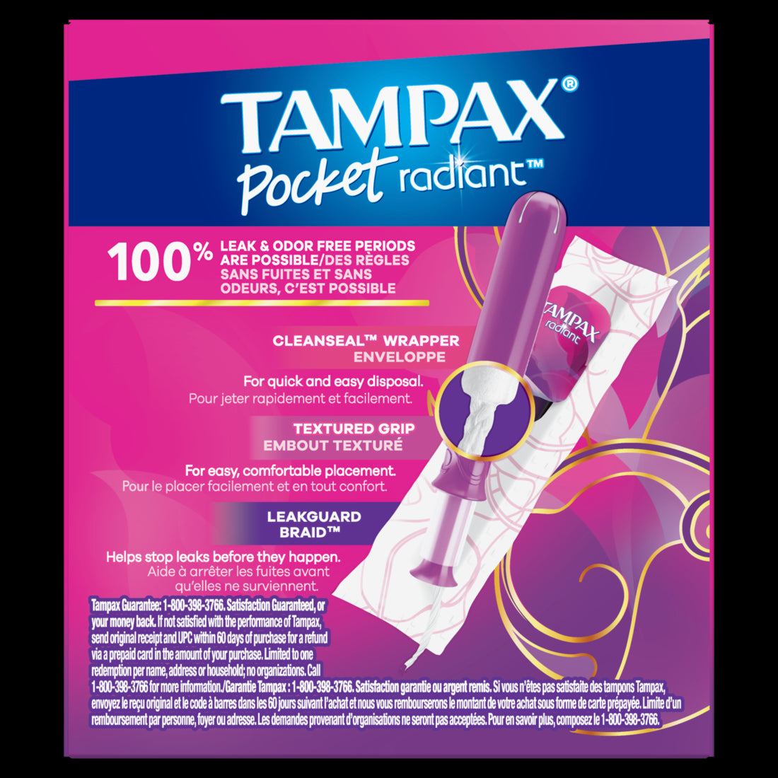 Tampax Pocket Radiant Compact Tampons Regular - 14ct/18pk