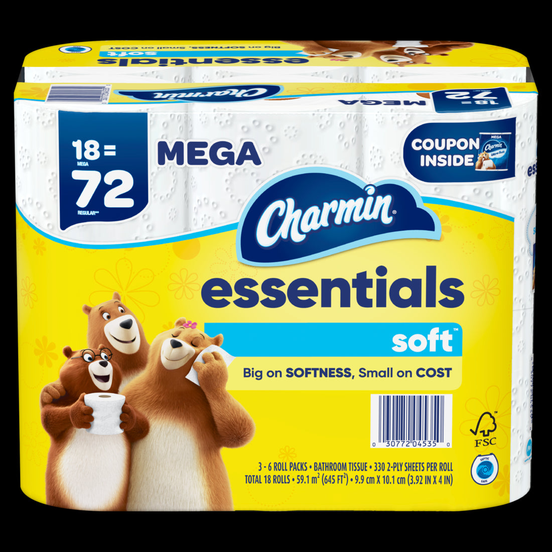 Charmin Essentials Soft Toilet Paper Mega Rolls - (18x330)ct/1pk