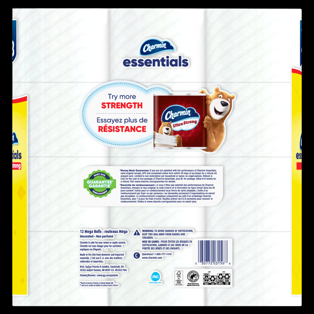 Charmin Essentials Strong Toilet Paper Mega Rolls - (12x429)ct/4pk