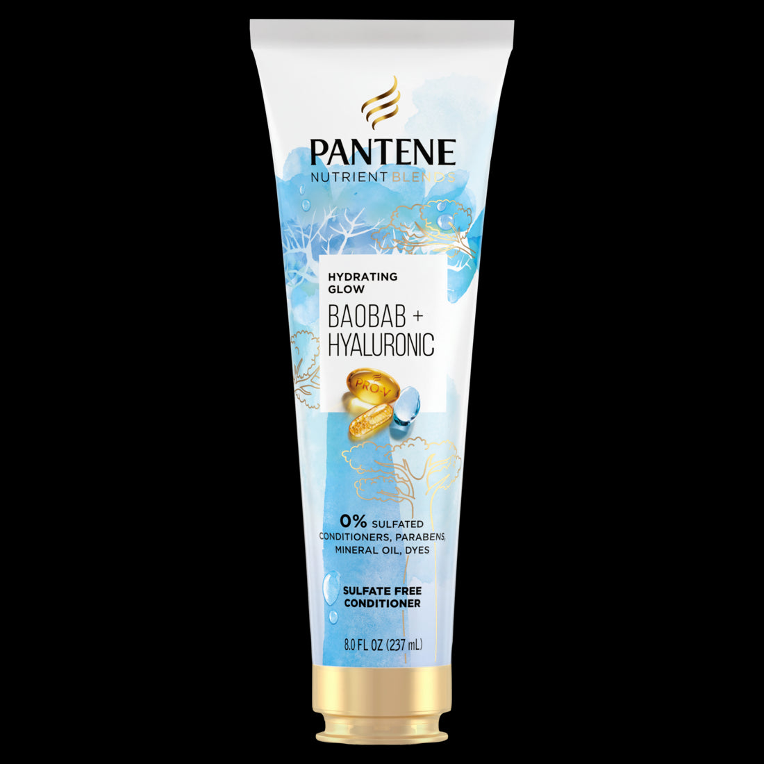 Pantene Nutrient Blends Hydrating Glow Baobab + Hyaluronic Sulfate Free Contidioner - 8oz/12pk