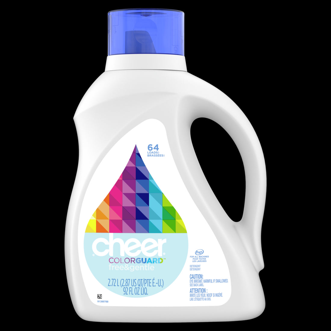 Cheer Free Liquid Laundry Detergent 64 Loads HE Compatible - 92oz/4pk