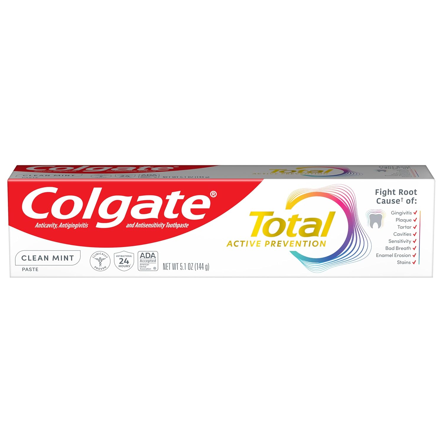 Colgate Total Toothpaste Clean Mint Paste - 5.1oz/24pk