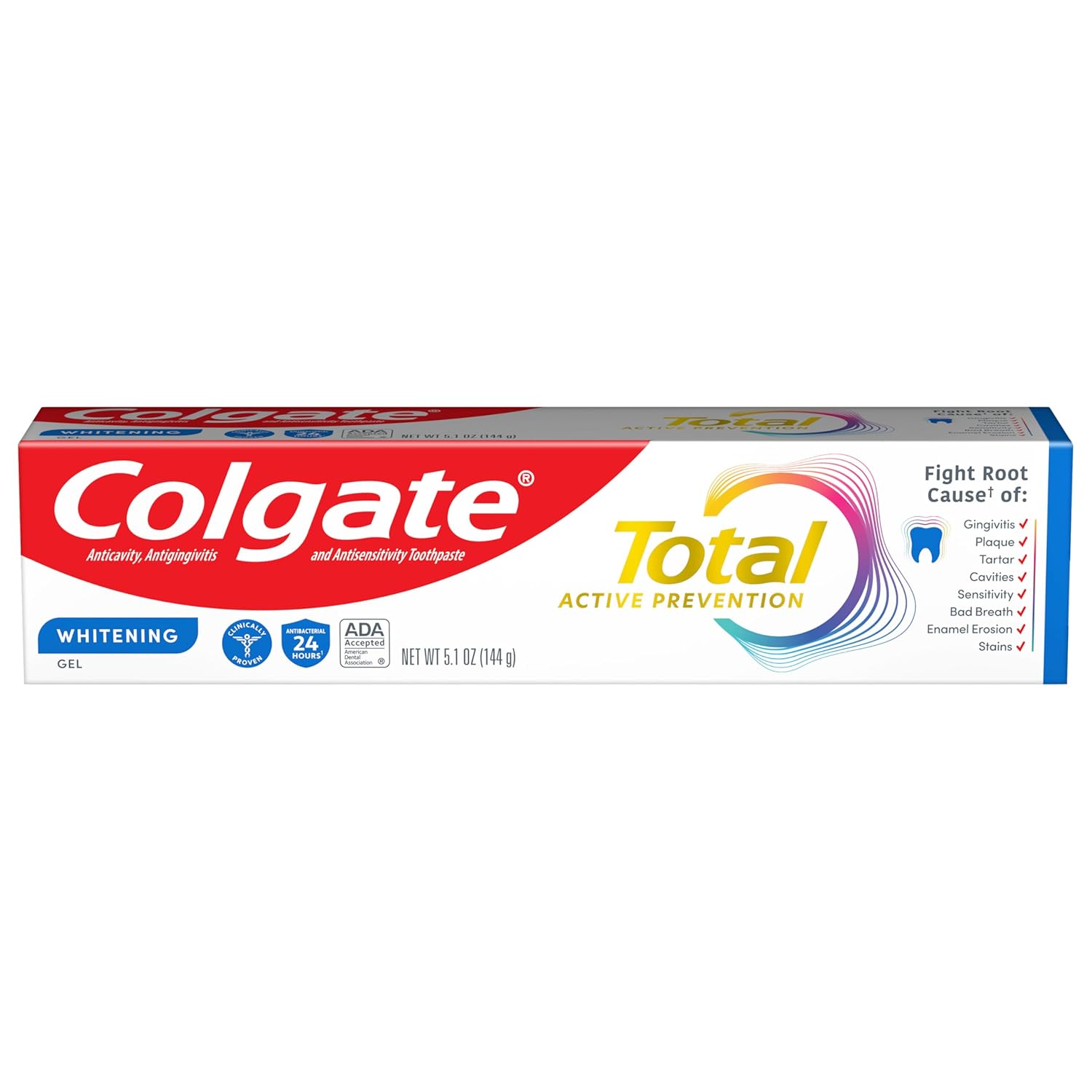 Colgate Total Toothpaste Whitening Gel - 5.1oz/24pk