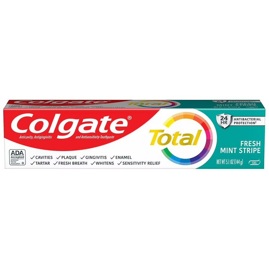 Colgate Total Toothpaste Fresh Mint Stripe Gel - 5.1oz/24pk