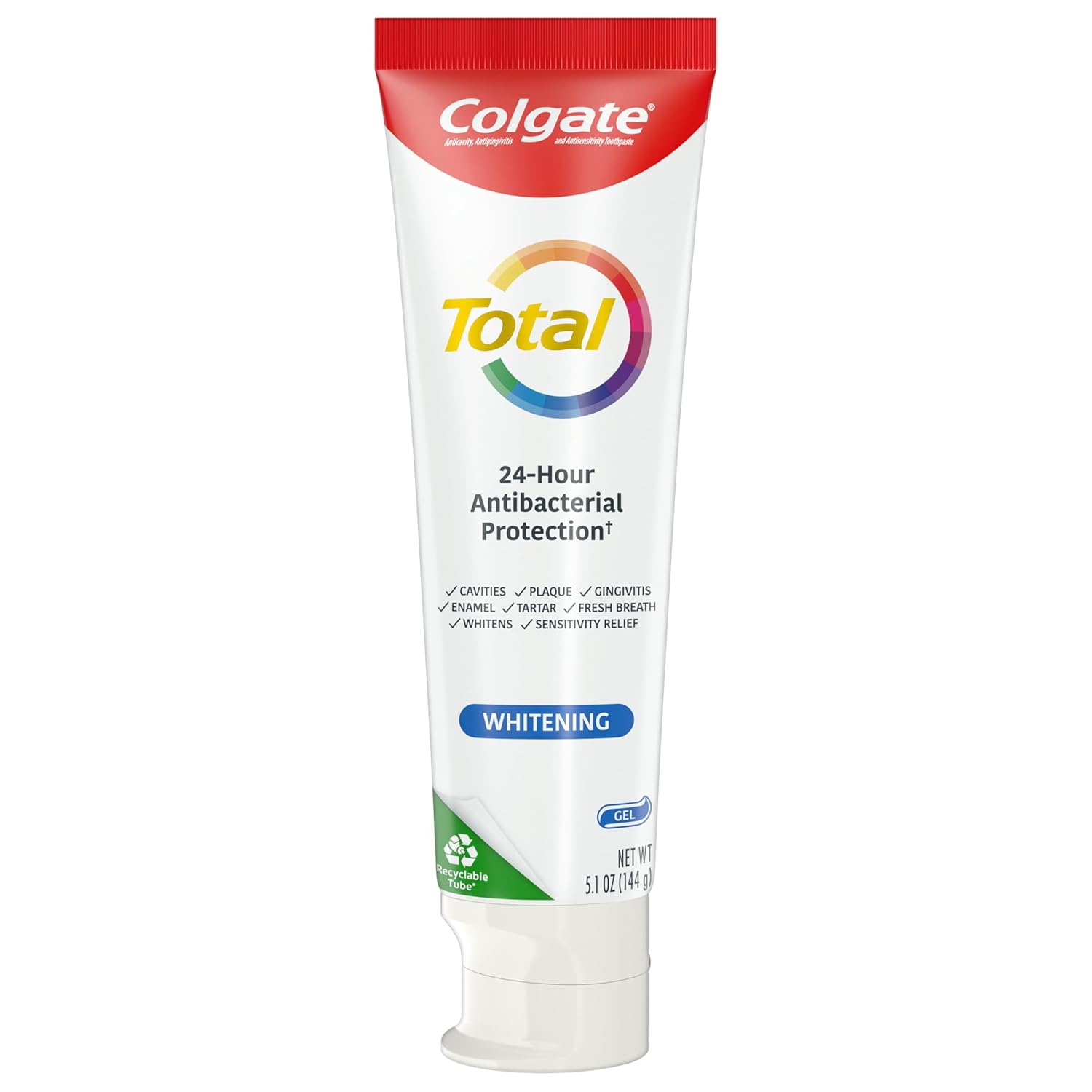 Colgate Total Toothpaste Whitening Gel - (2x5.1)oz/12pk