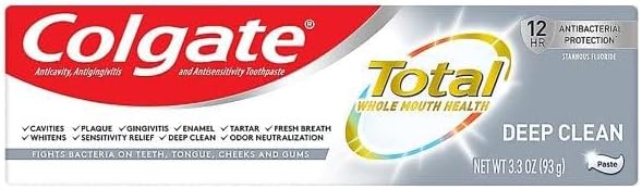 Colgate Total Toothpaste Deep Clean Paste - 3.3oz/24pk