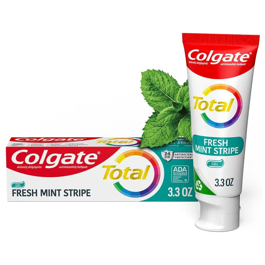 Colgate Total Toothpaste Fresh Mint Stripe Gel - 3.3oz/24pk