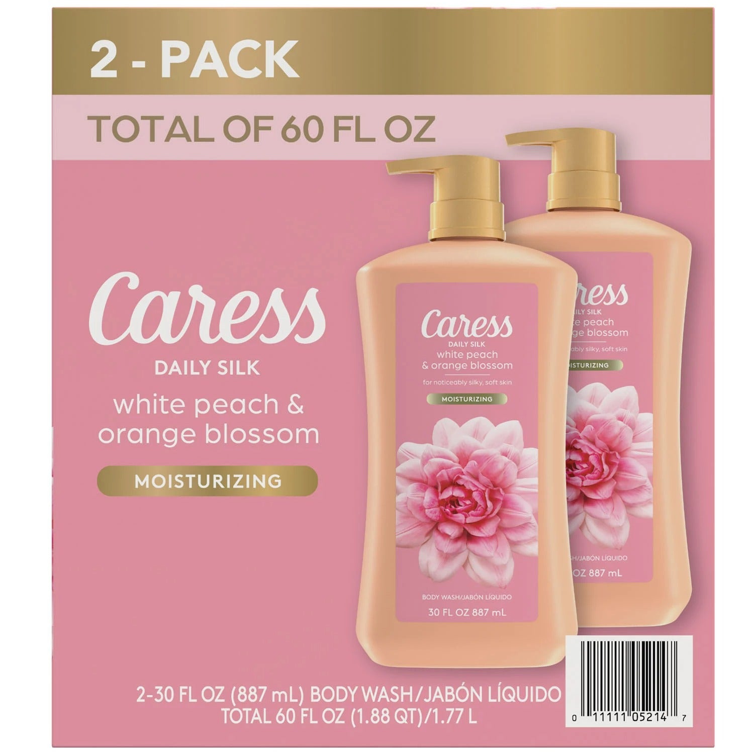 Caress Daily Silk Hydrating Body Wash White Peach & Orange Blossom - (2x30)oz/1pk