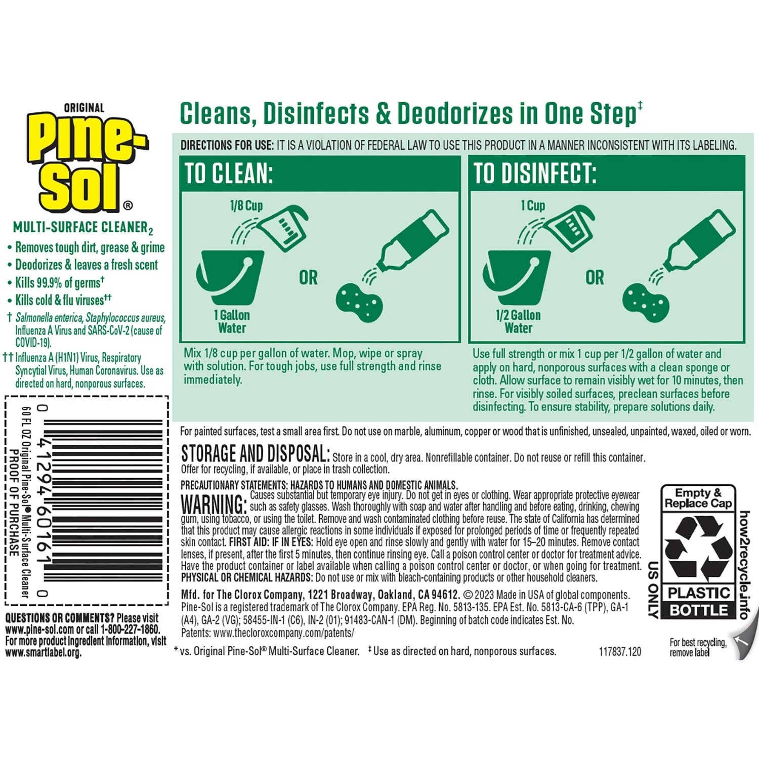 Pine-Sol Multi-Surface Cleaner Pine Scent - (2x120)oz/1pk