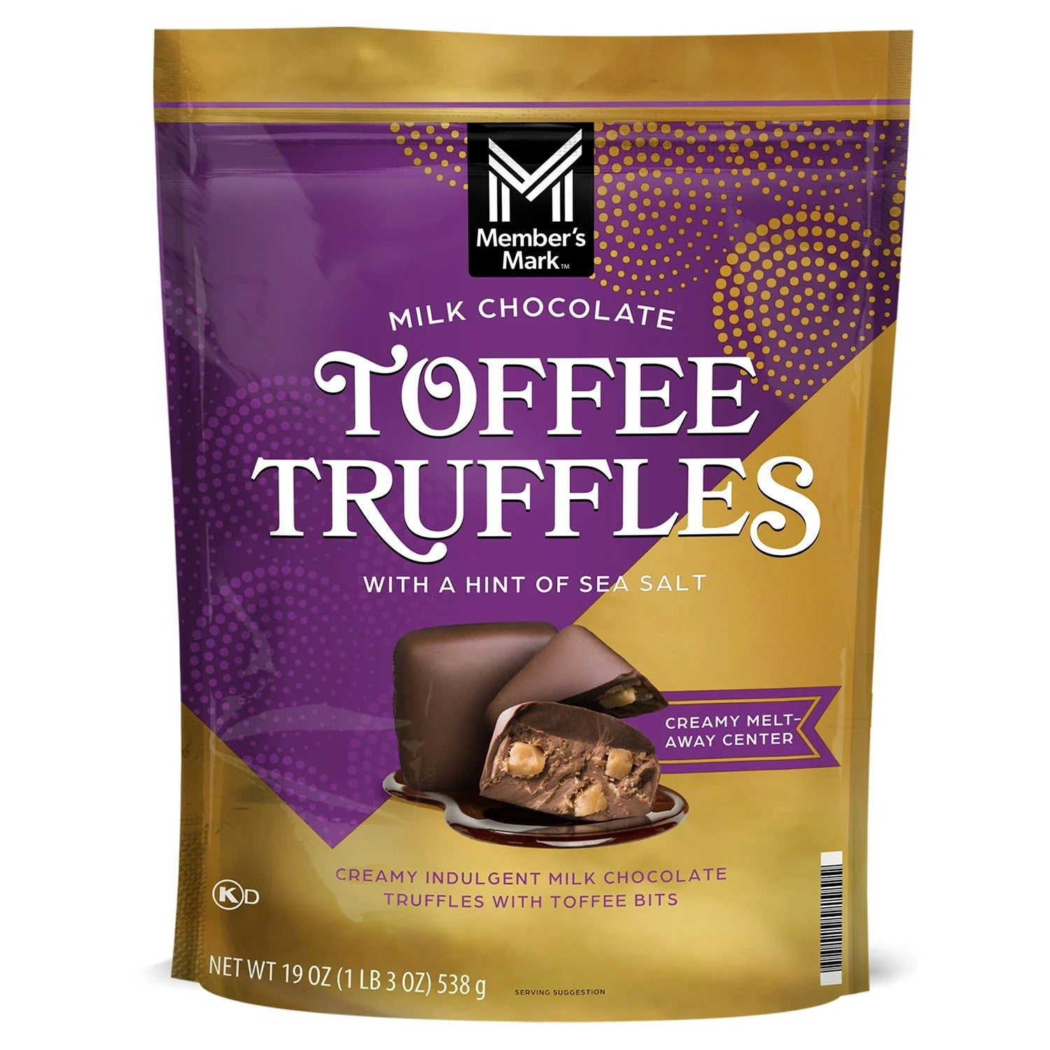 Member's Mark Milk Chocolate Toffee Truffle with Sea Salt - 19oz/1pk