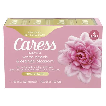 Caress Daily Silk White Peach & Orange Blossom 4 Count - 3.75oz/8pk