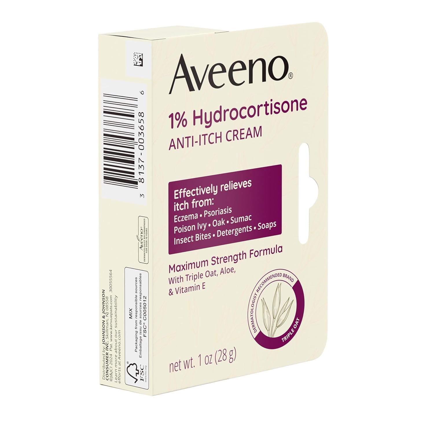 Aveeno Anti-Itch 1% Hydrocortisone Cream - 1oz/6pk