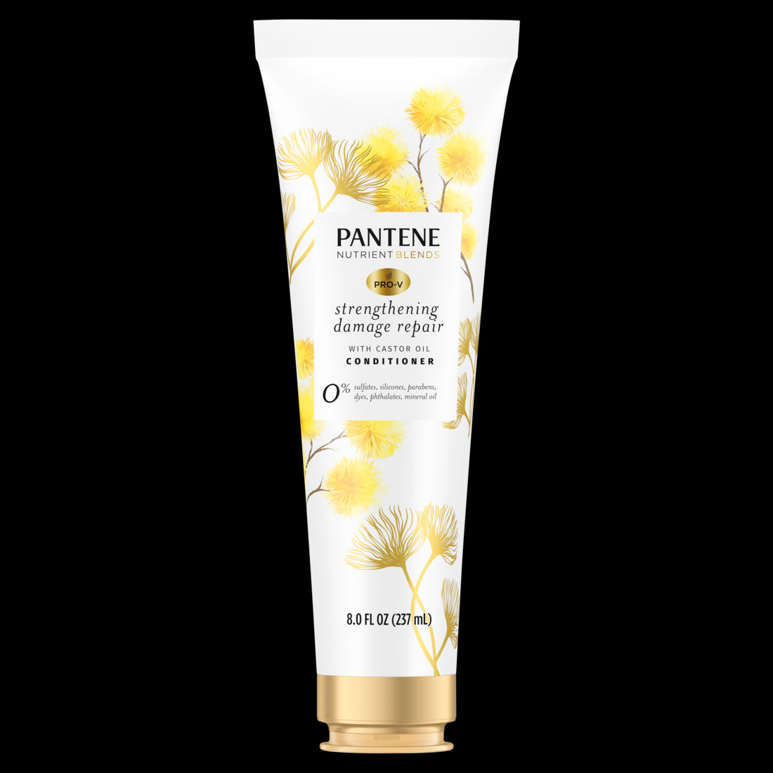 Pantene Sulfate Free Conditioner Hair Strengthening Anti Frizz Damage Repair with Castor Oil Nutrient Blends - 8.0oz/12pk