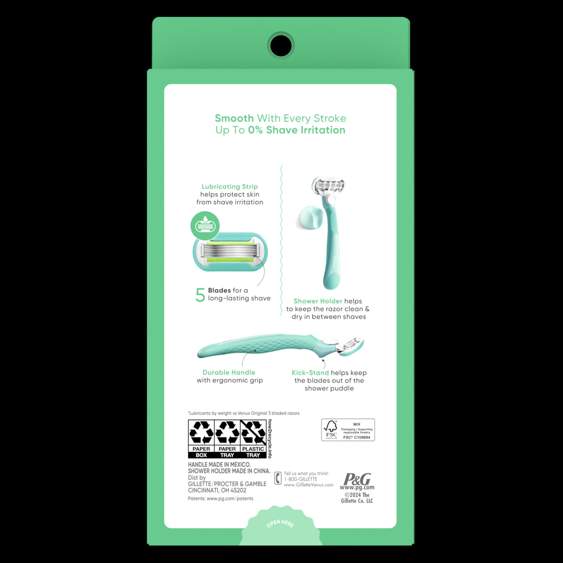 Venus Extra Smooth Women's Razor with Reusable Razor Handle 2 Razor Blade Refills and Shower Holder - (1+2)ct/36pk