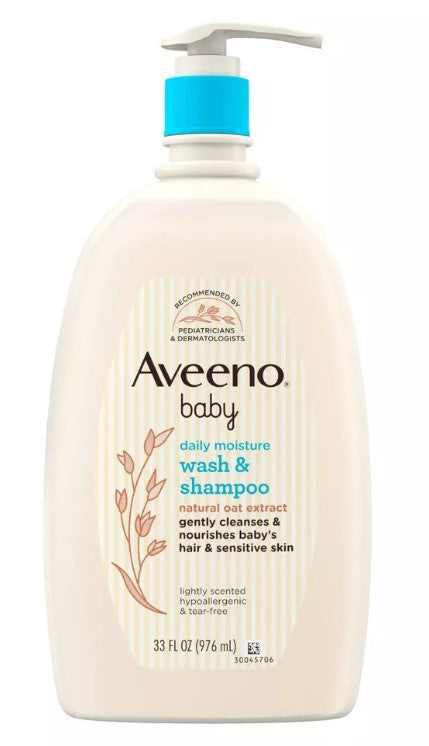 Aveeno Baby Daily Moisture Wash & Shampoo Lightly Scented - 33oz/6pk