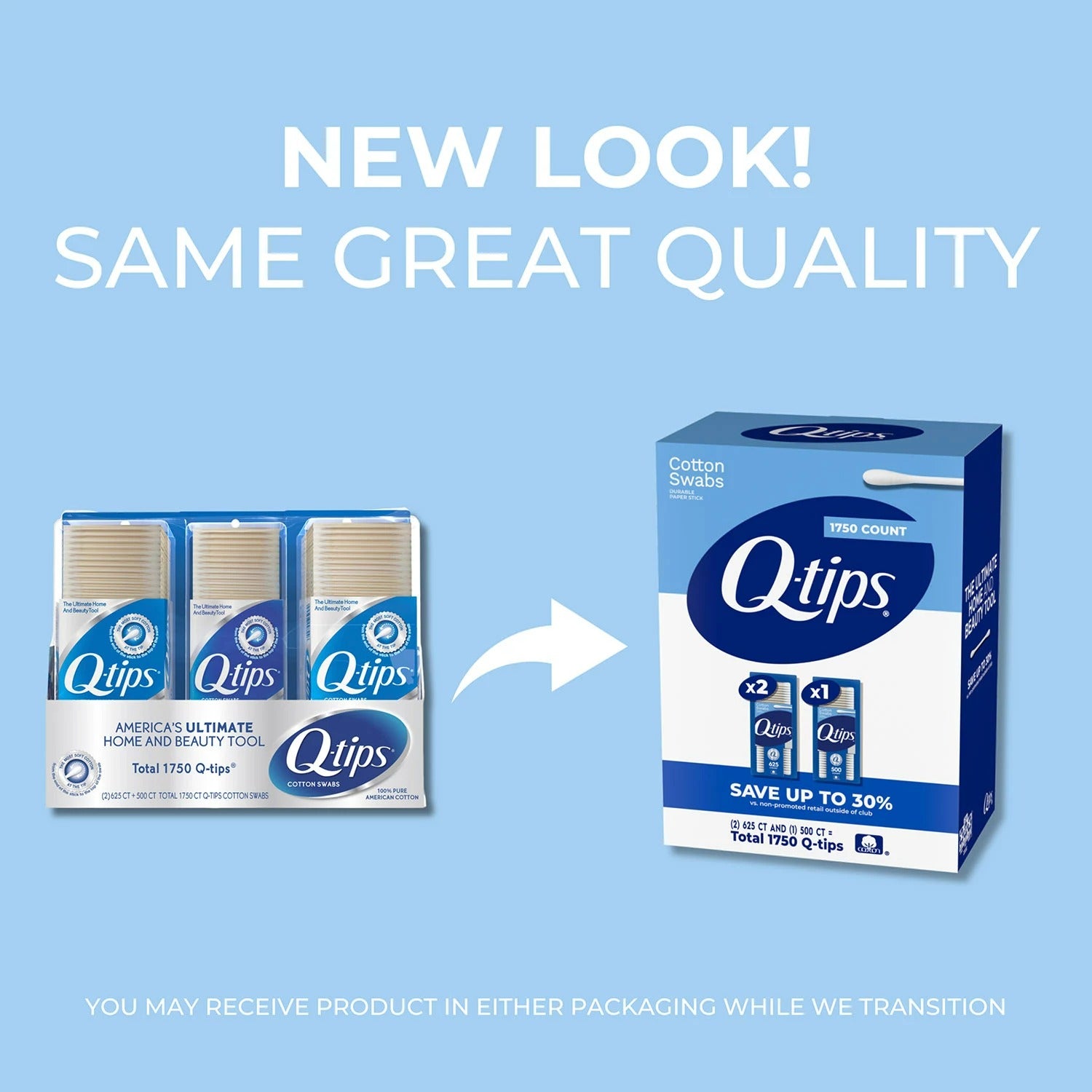 Q-tips Cotton Swabs - (2x625+500)ct/1pk