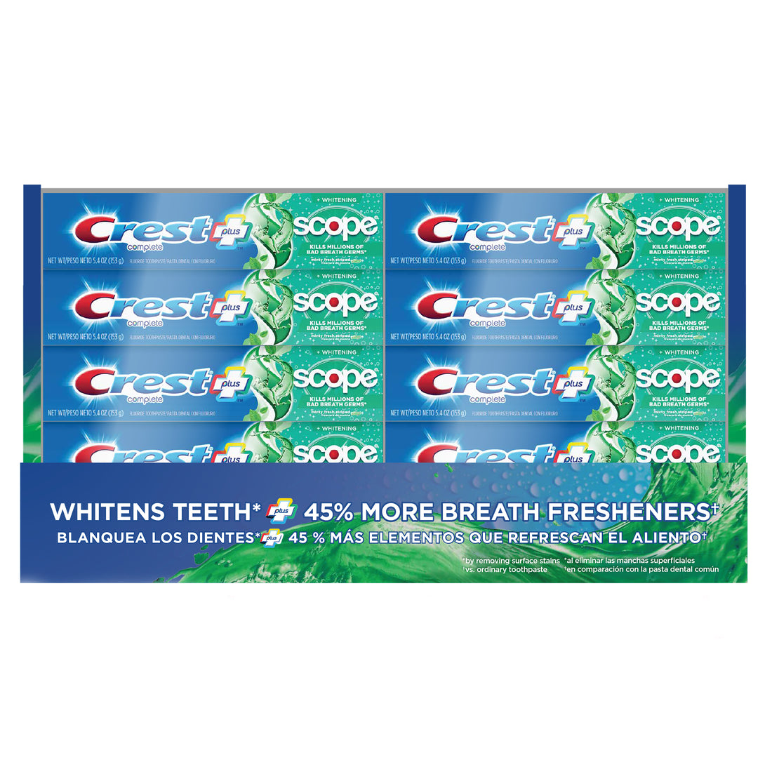 Crest Complete + Scope Whitening Toothpaste Minty Fresh Flavor - (4x5.4)oz/10pk