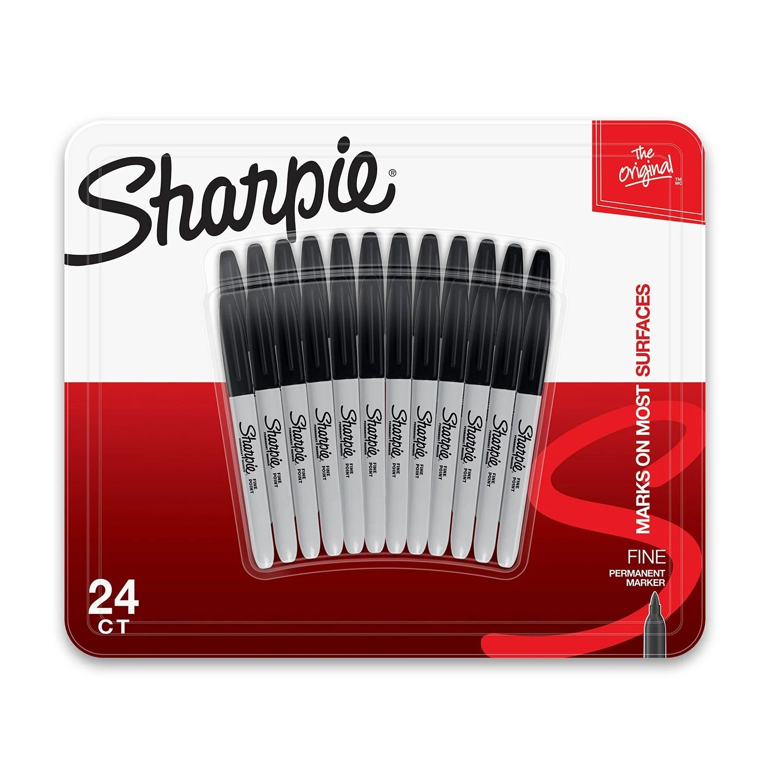 Sharpie Permanent Fine Tip Markers Black - 24ct/1pk