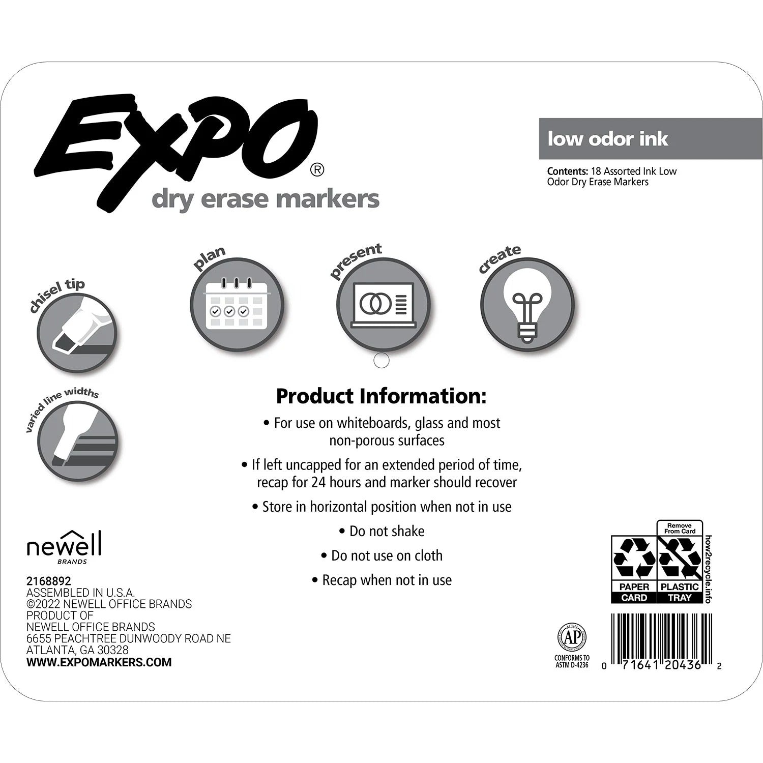 Expo Dry Erase Markers Assorted Colors - 18ct/1pk