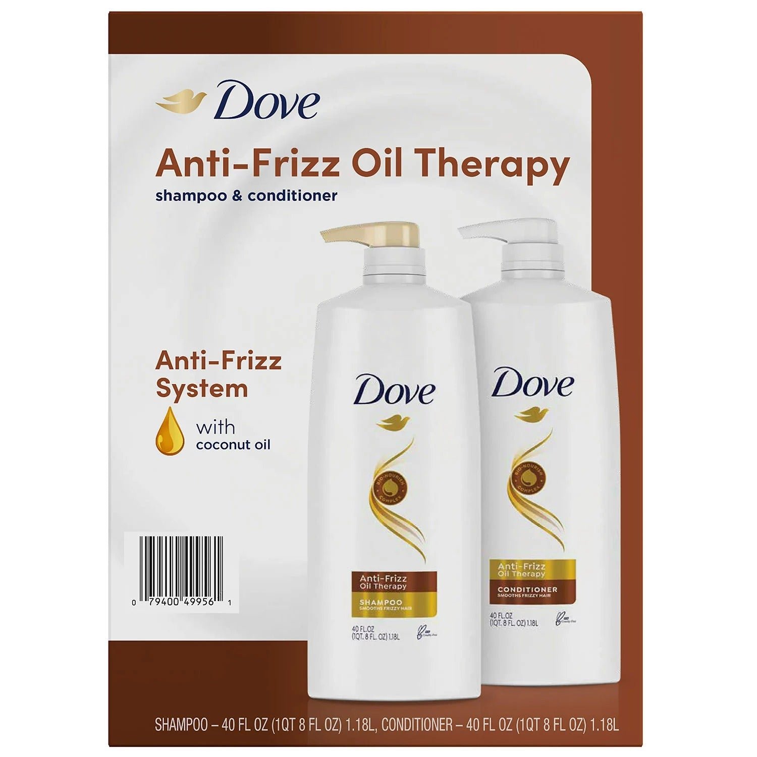 Dove Anti-Frizz Oil Therapy Shampoo & Conditioner - 40oz/2pk