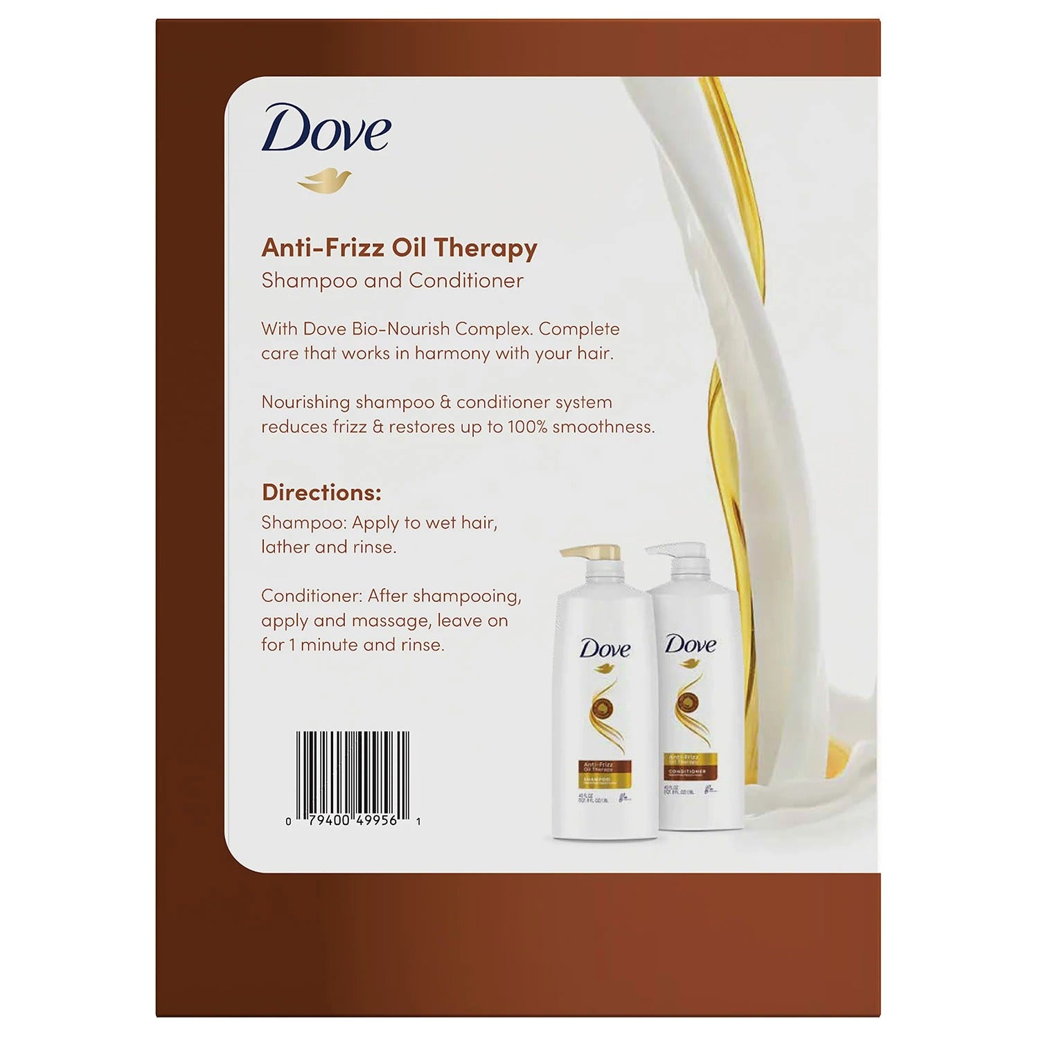 Dove Anti-Frizz Oil Therapy Shampoo & Conditioner - 40oz/2pk