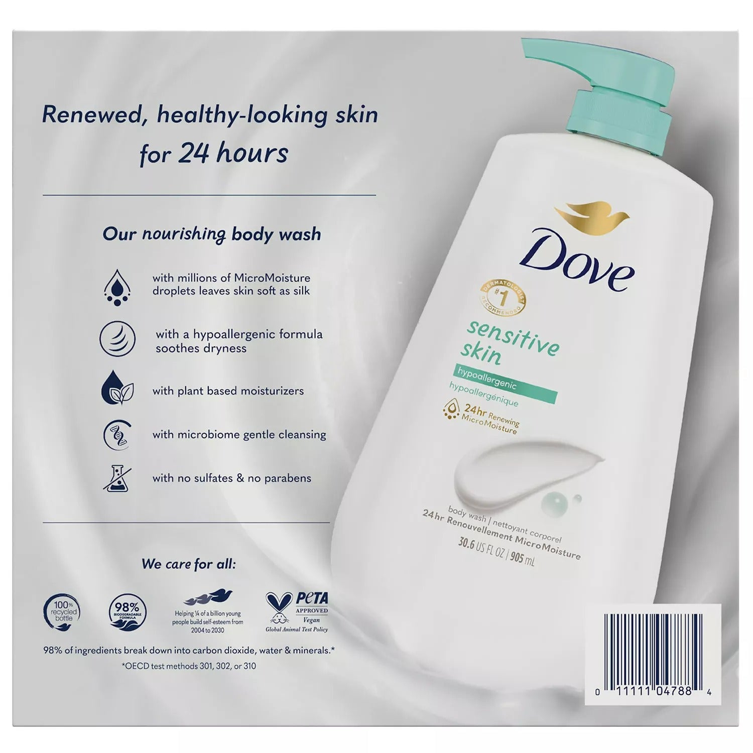 Dove Sensitive Skin Hypoallergenic Body Wash - 30.6oz/2pk