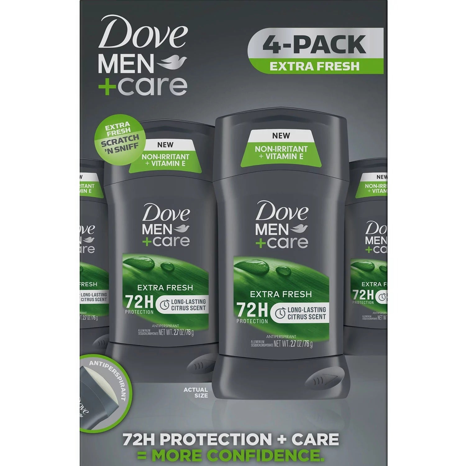 Dove Men+Care Antiperspirant Deodorant Extra Fresh - 2.7oz/4pk