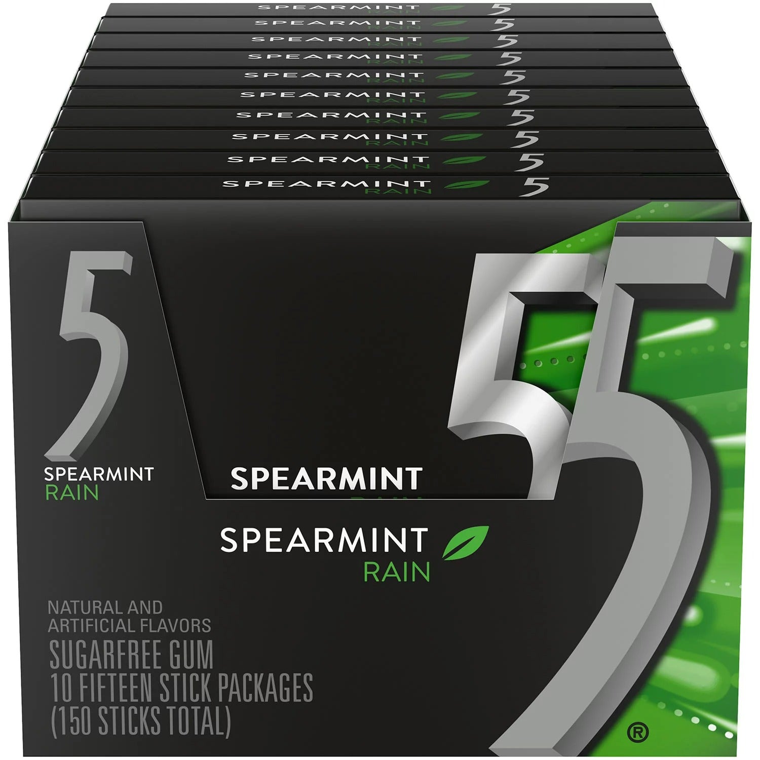 Wrigley's 5 Gum Spearmint Rain - 15ct/10pk