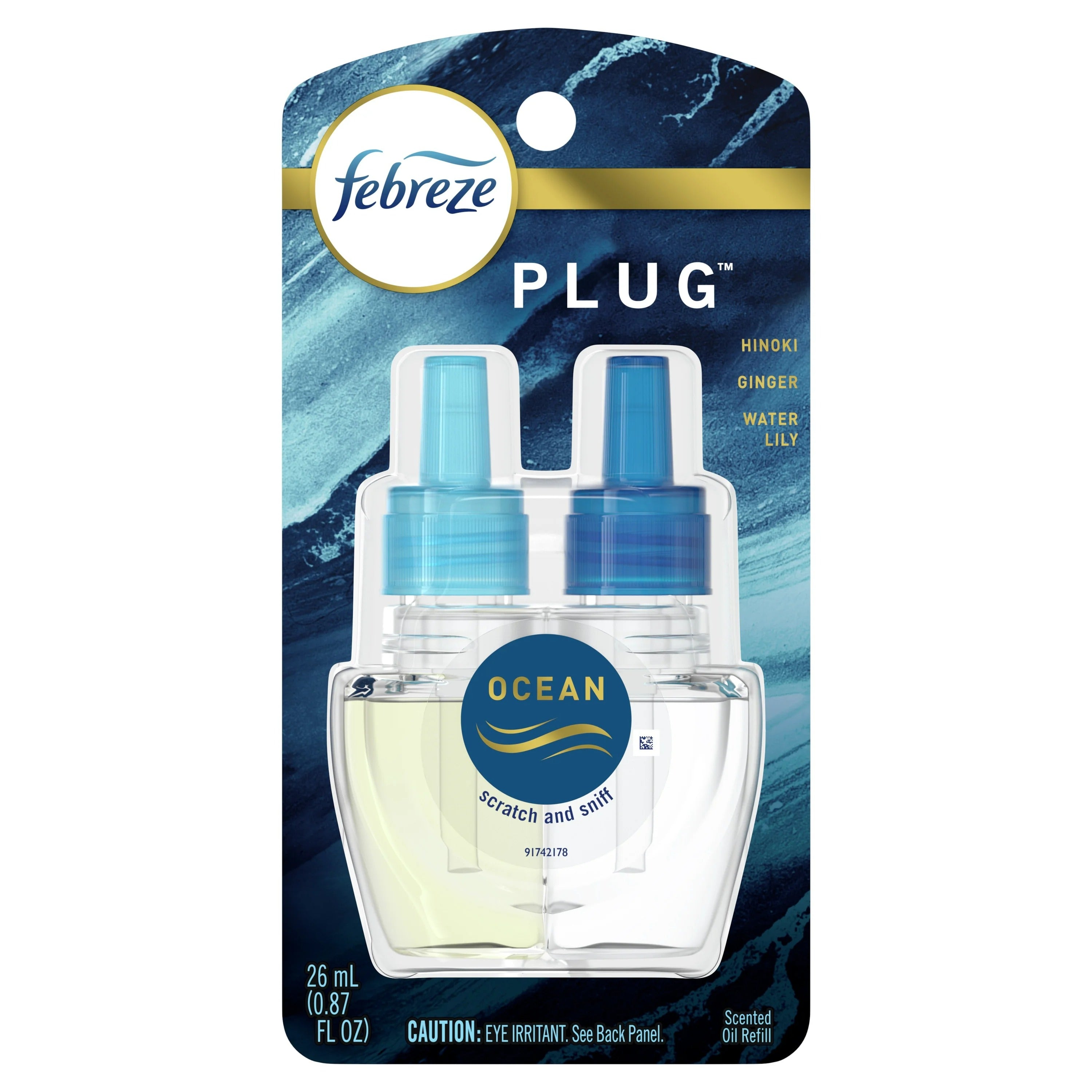 Febreze Plug Single Refill Ocean - 0.87oz/8pk