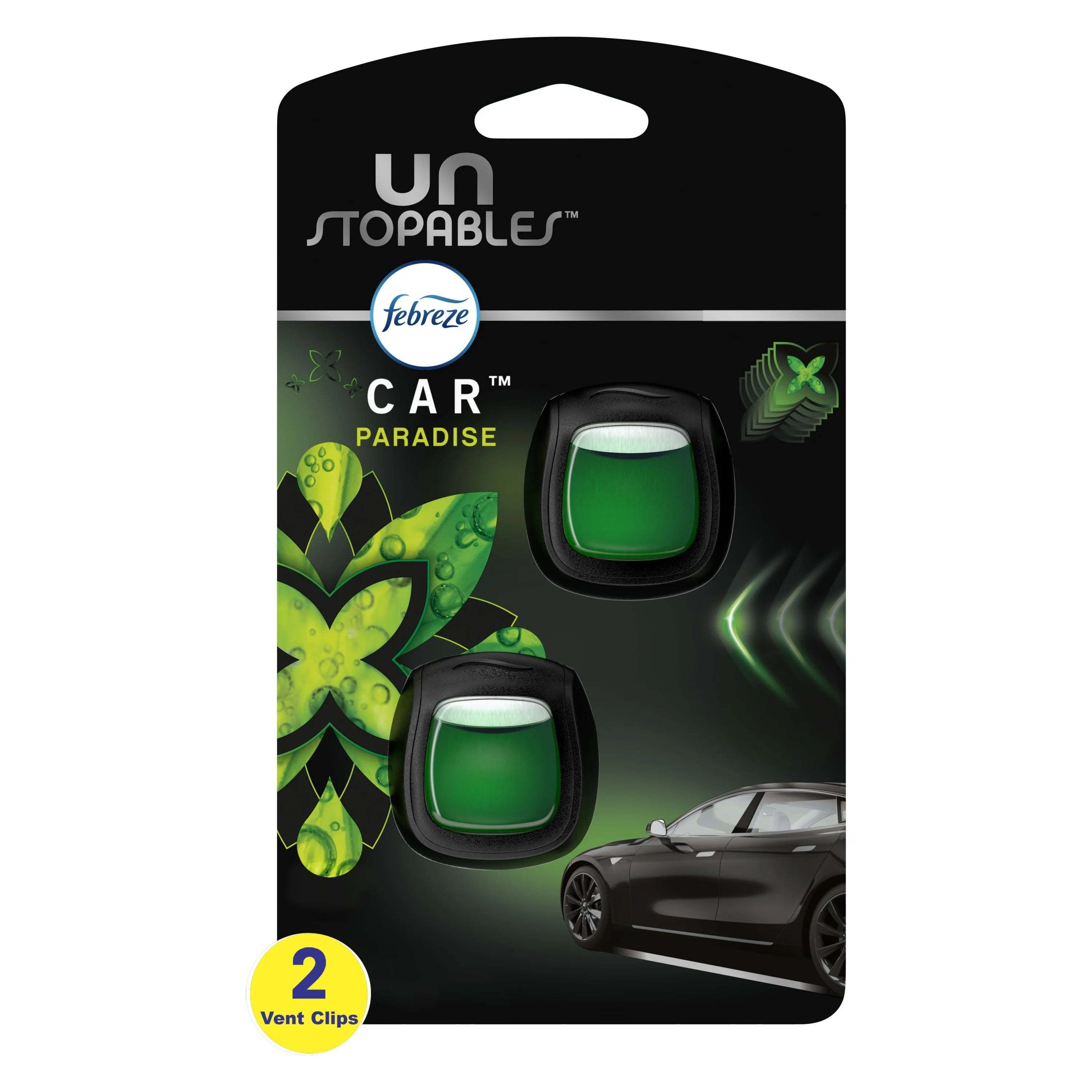 Febreze Unstopables Car Odor-Fighting Car Freshener Vent Clip Paradise Scent - (2x0.07)oz/8pk