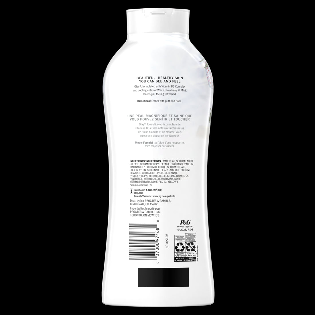 Olay Fresh Outlast Body Wash, White Strawberry & Mint - 22oz/4pk