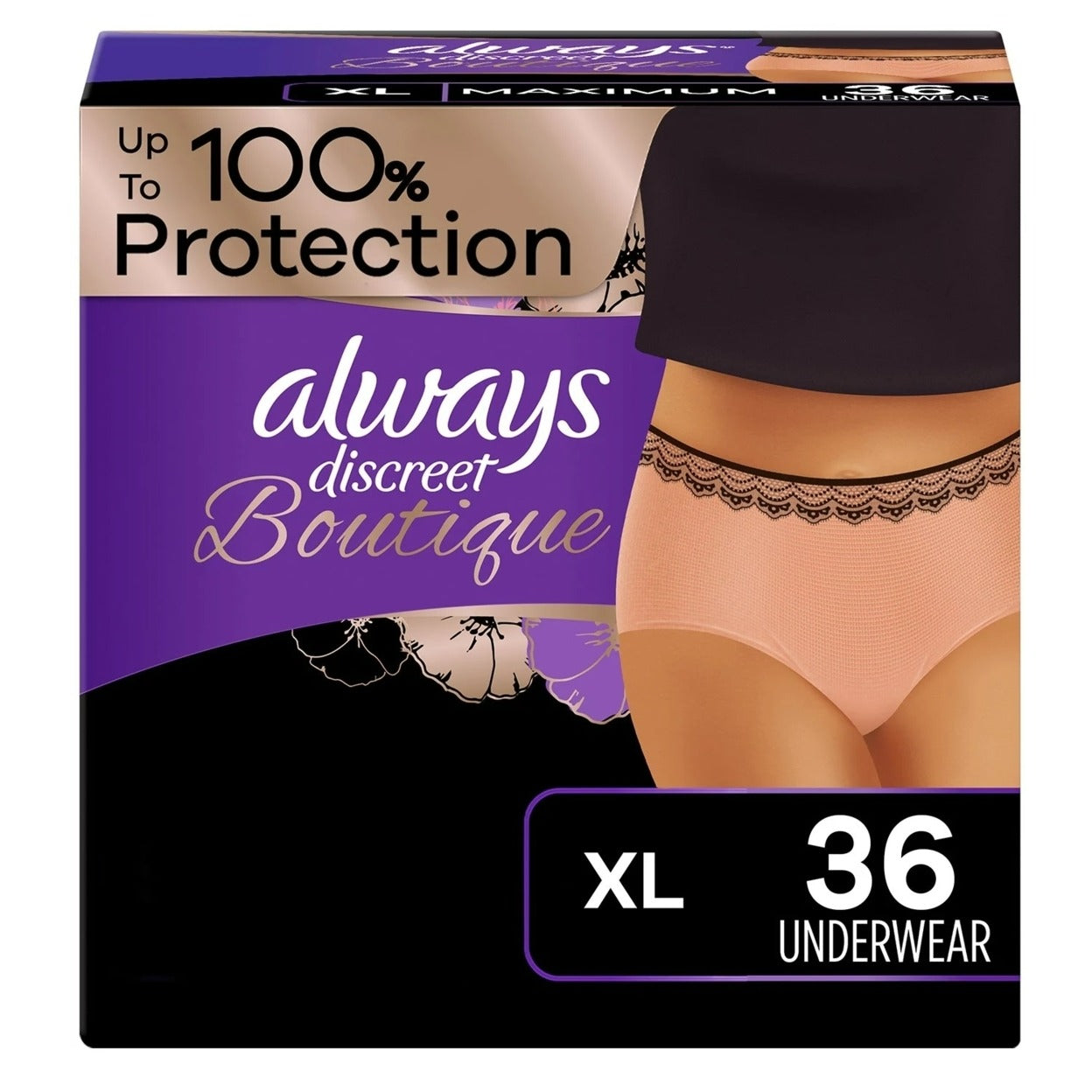 Always Discreet Boutique Incontinence Underwear Maximum Absorbency XL - 36ct/36pk