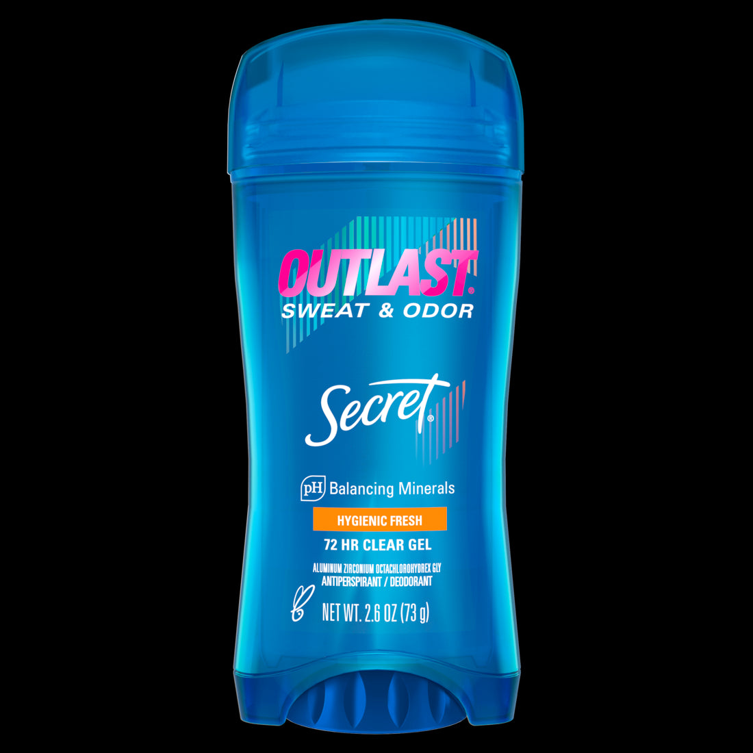 Secret Outlast Clear Gel Antiperspirant Deodorant for Women Hygienic Fresh - 2.6oz/12pk