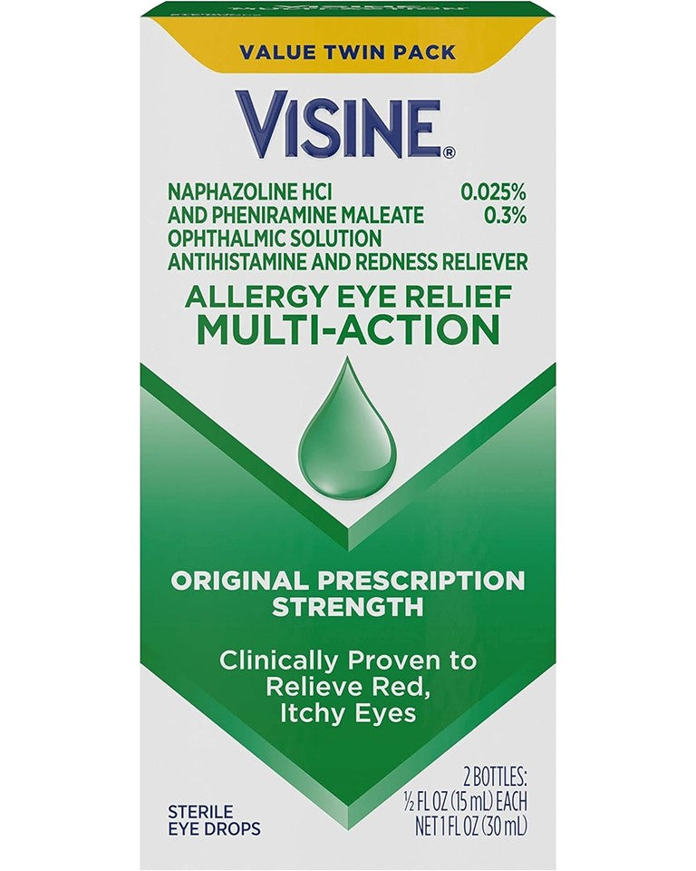 Visine Redness Reliever Eye Drops Antihistamine Allergy Eye Relief - (2x0.5)oz/3pk