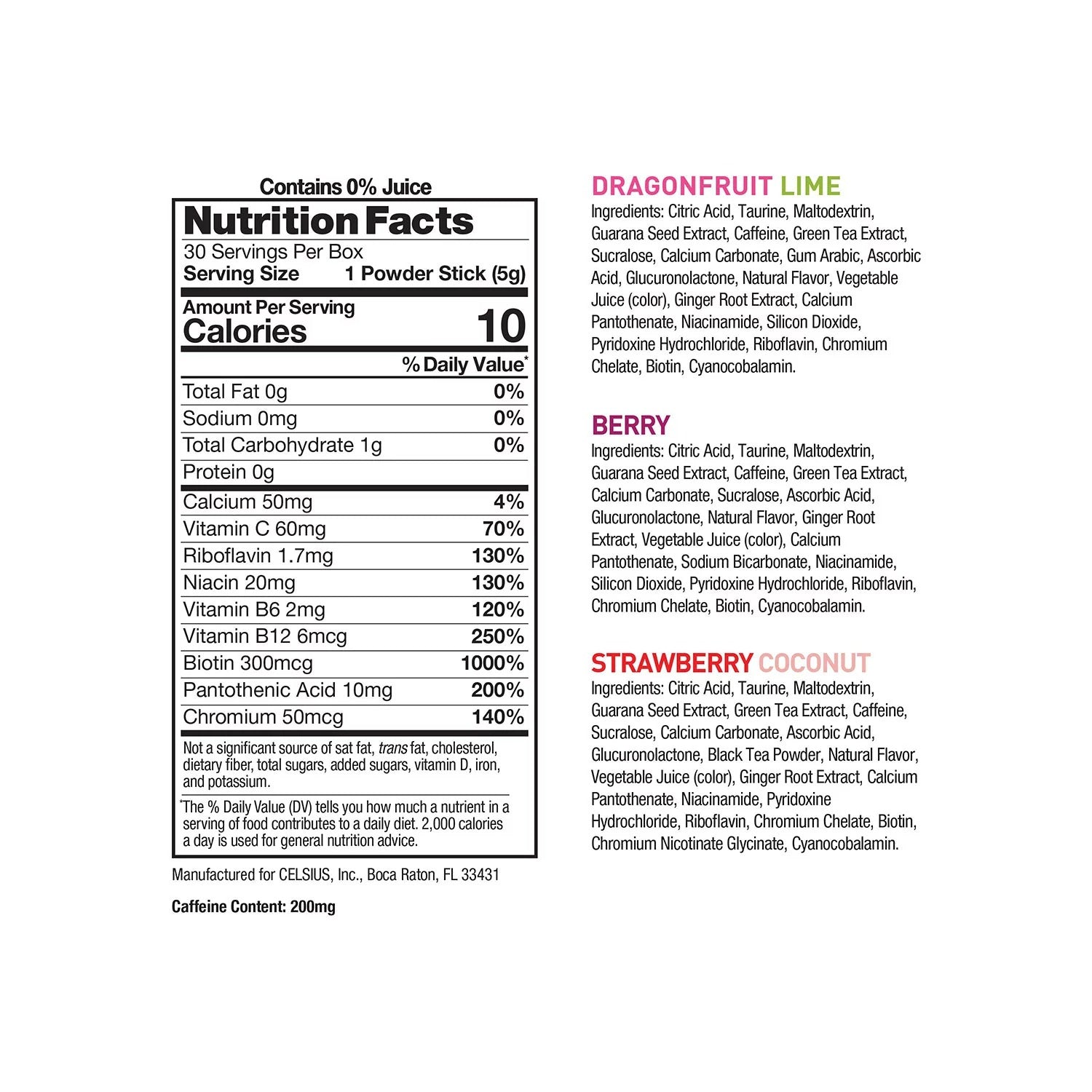 Celsius Energy Powder Sticks - 0.18oz/30pk