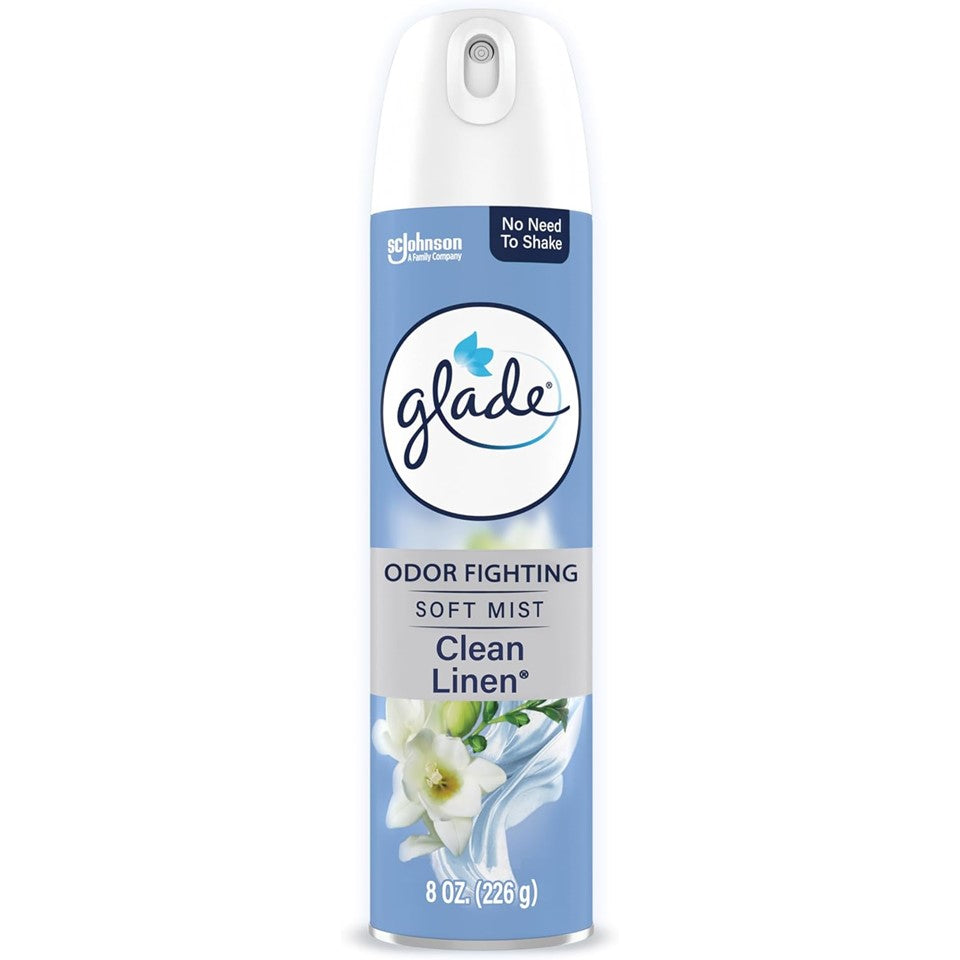 Glade Compressed Gas Aerosol - Clean Linen - 8oz/6pk
