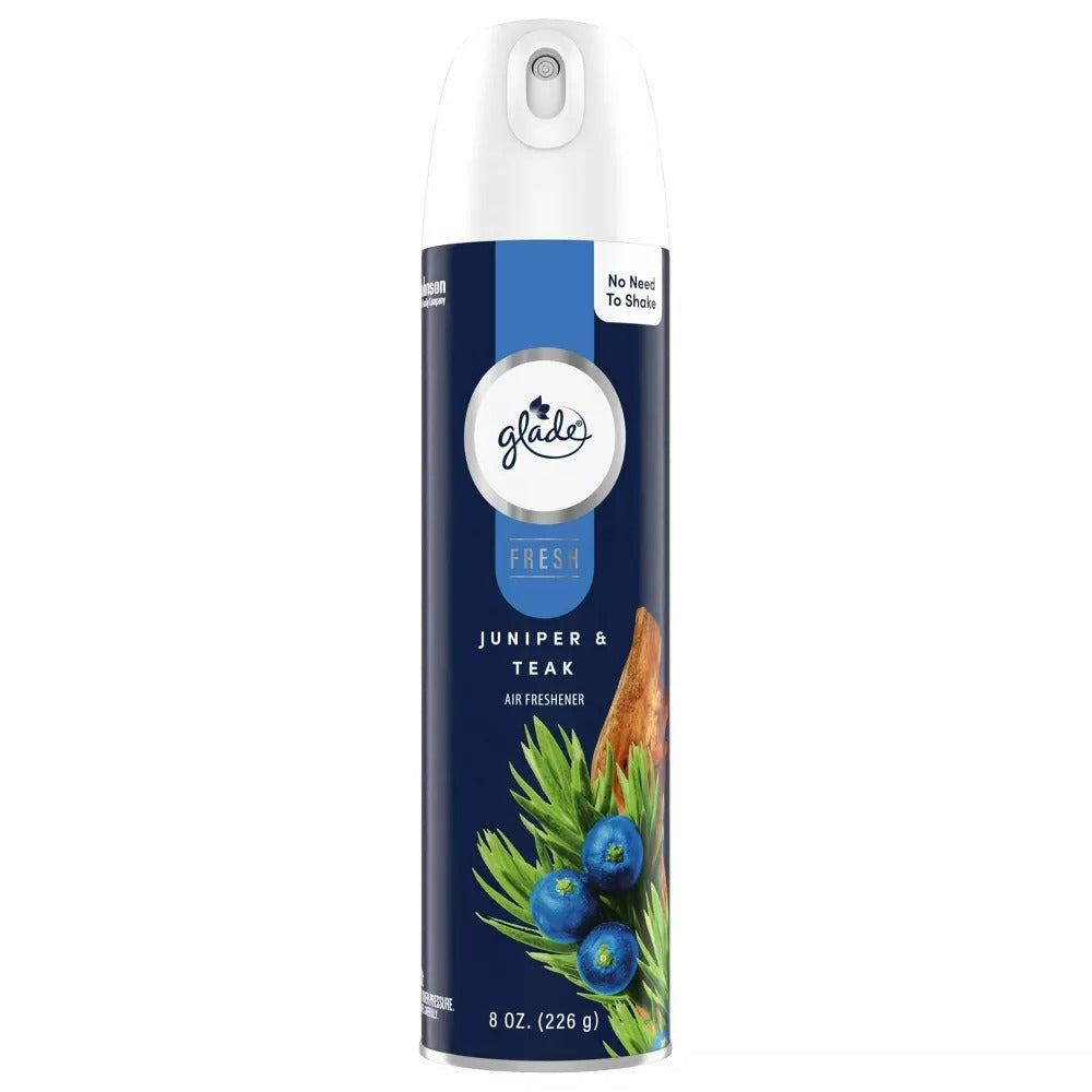 Glade Compressed Gas Aerosol - Fresh Juniper & Teak - 8.0oz/6pk