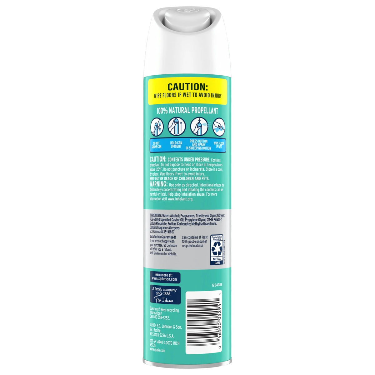 Glade Compressed Gas Aerosol - Sky Sea Salt - 8oz/6pk