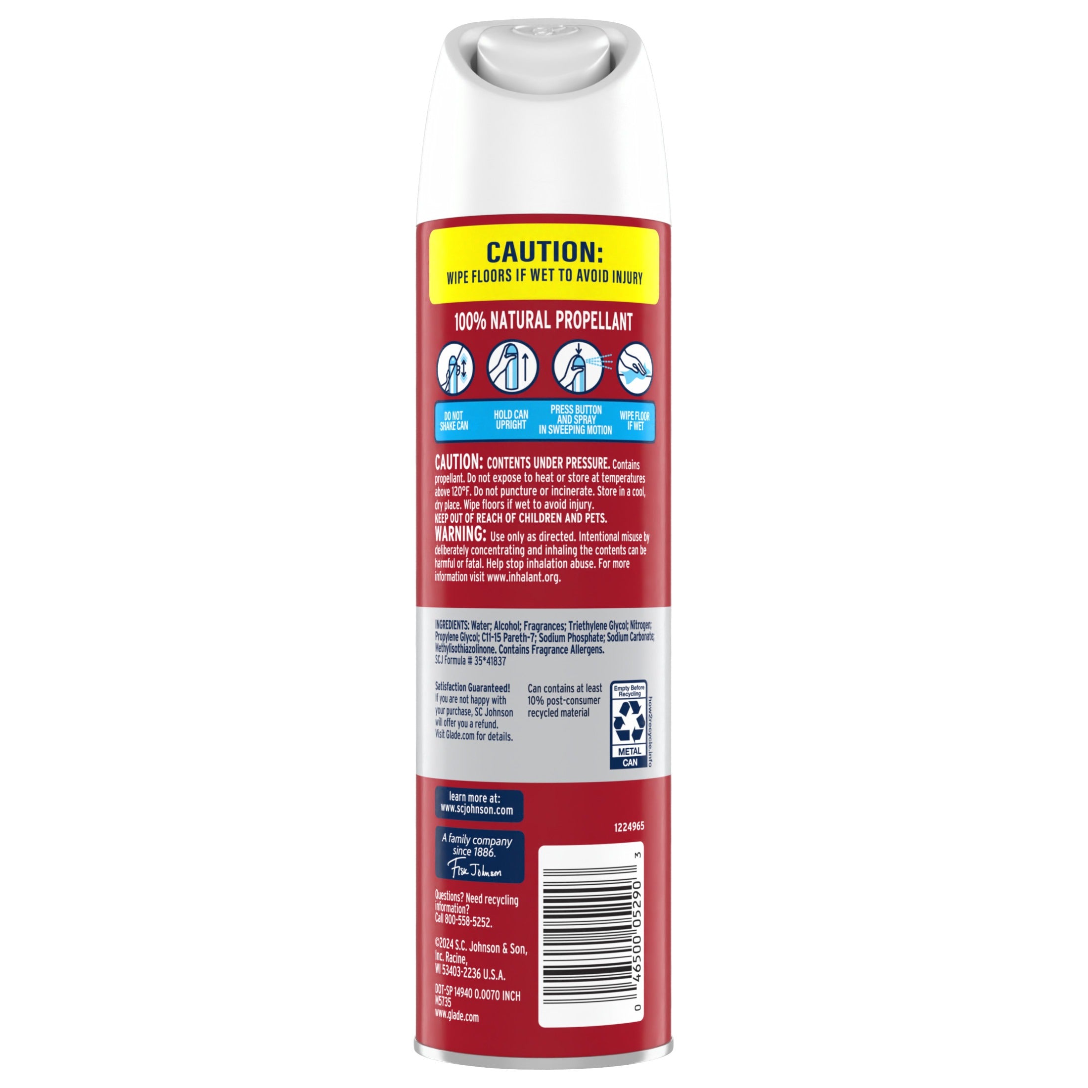 Glade Compressed Gas Aerosol - Apple Cinnamon - 8oz/6pk