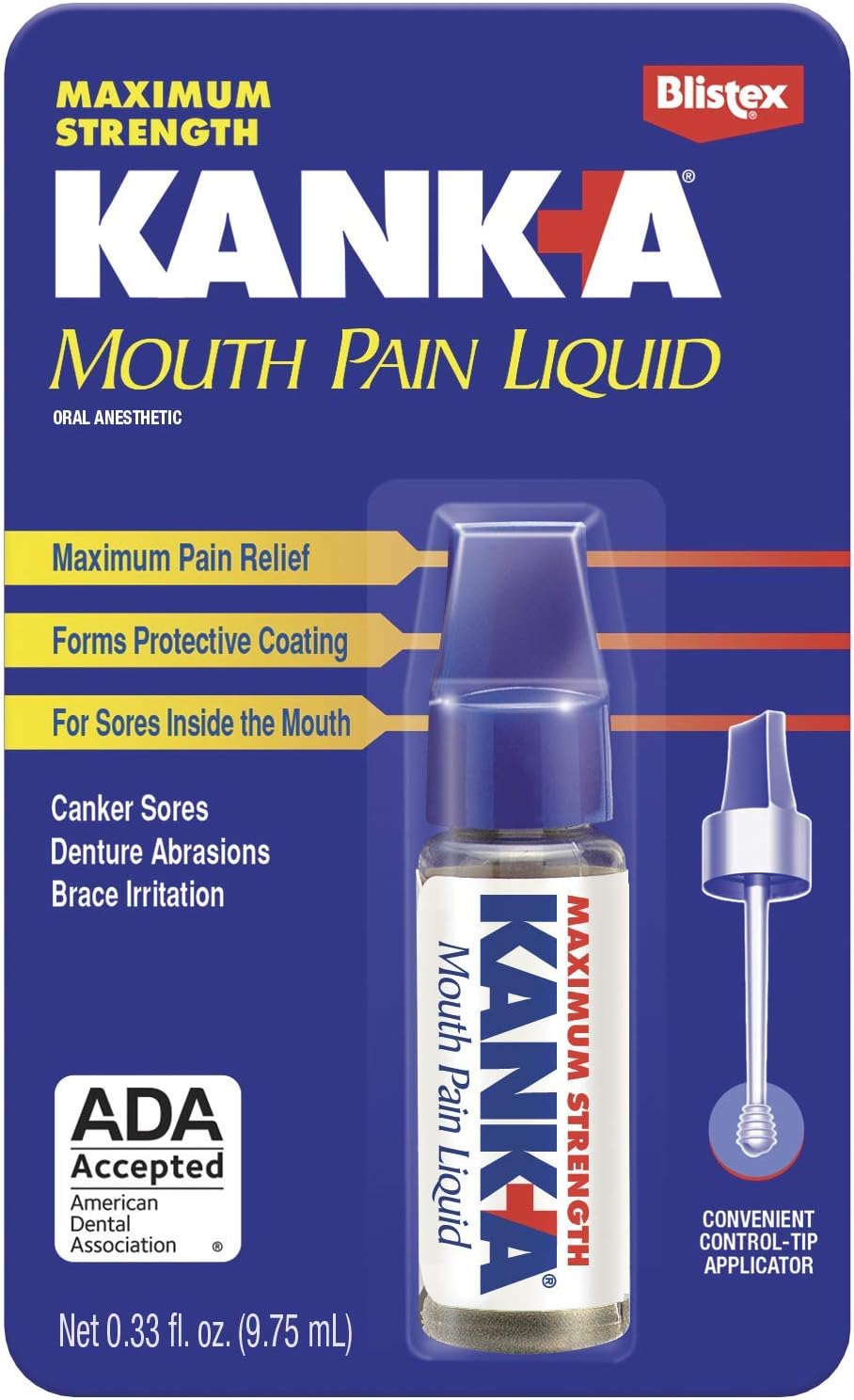 Kank-A Mouth Pain Liquid Professional Strength - 0.33oz/72pk